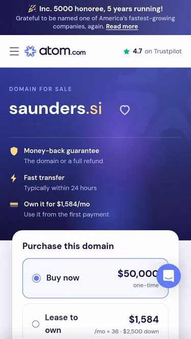 Screenshot of saunders.si