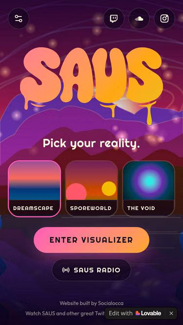 Screenshot of saus.fun