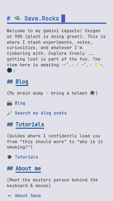 Screenshot of sava.rocks