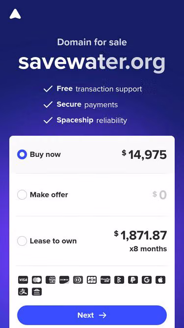 Screenshot of savewater.org