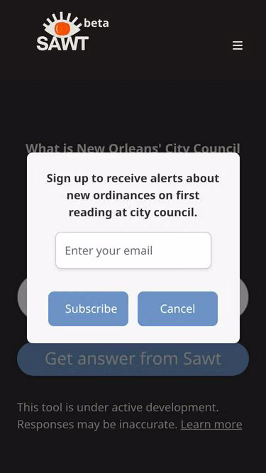 Screenshot of sawt.us