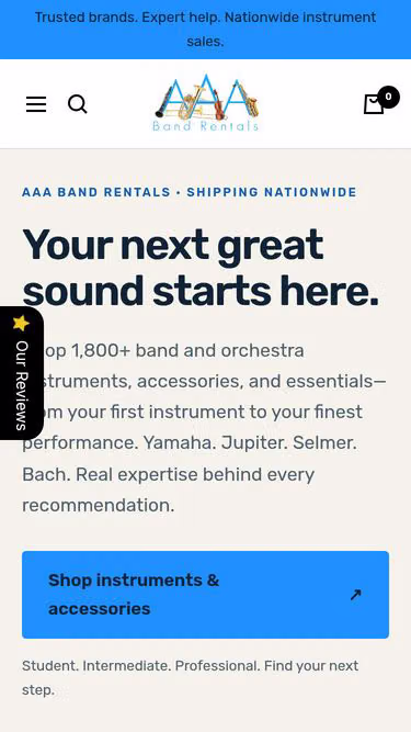 Screenshot of saxophone.rentals