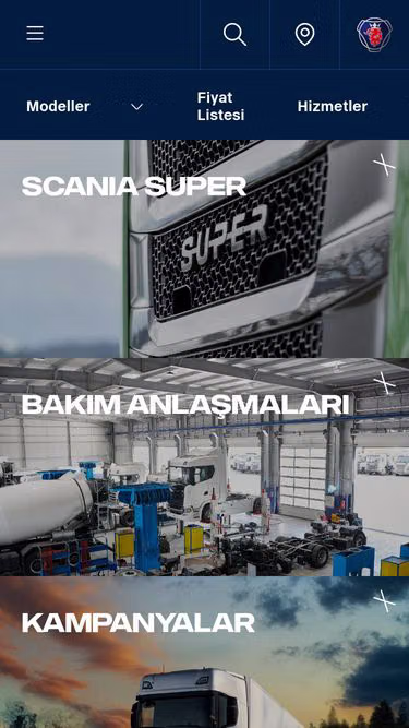 Screenshot of scania.com.tr