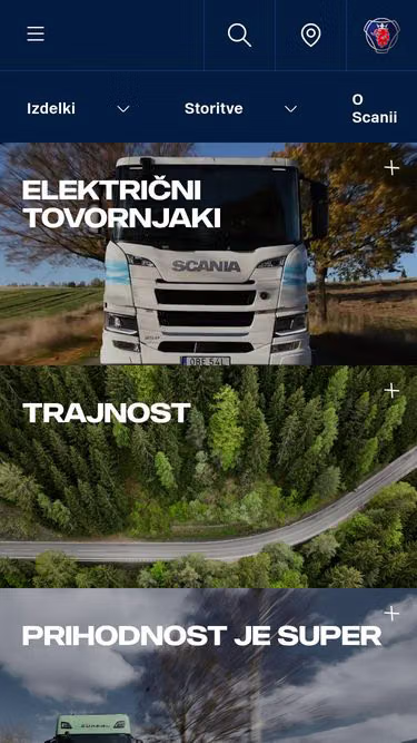 Screenshot of scania.si