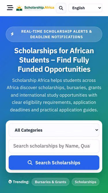 Screenshot of scholarship.africa