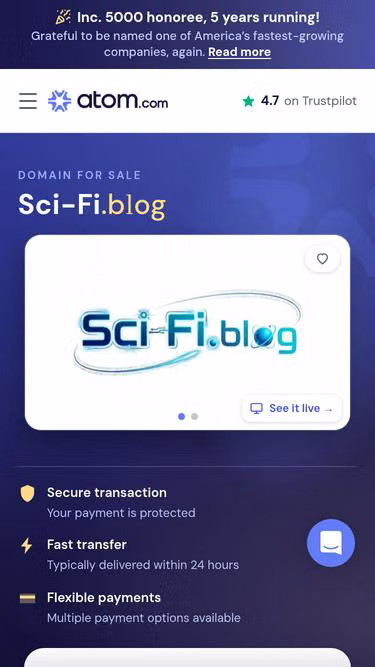 Screenshot of sci-fi.blog