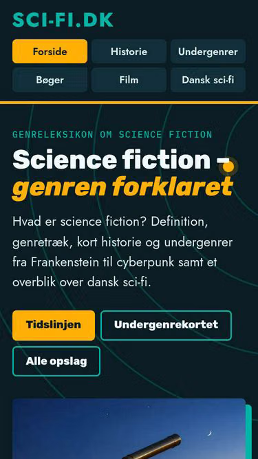 Screenshot of sci-fi.dk