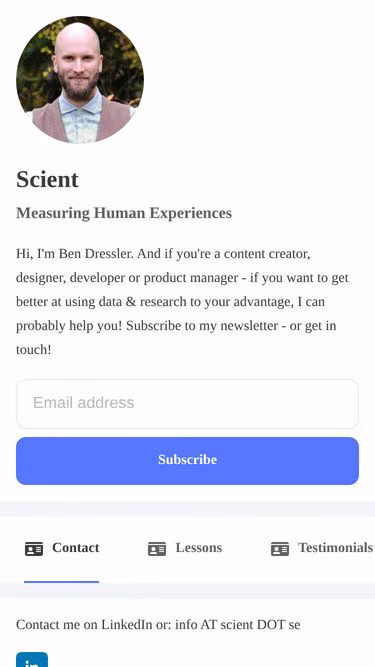 Screenshot of scient.se