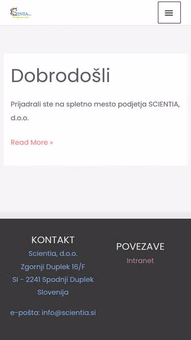 Screenshot of scientia.si