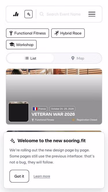 Screenshot of scoring.fit