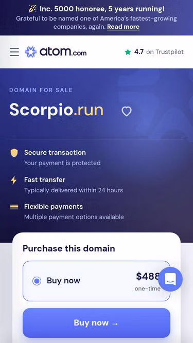 Screenshot of scorpio.run