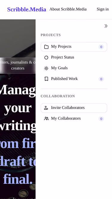Screenshot of scribble.media