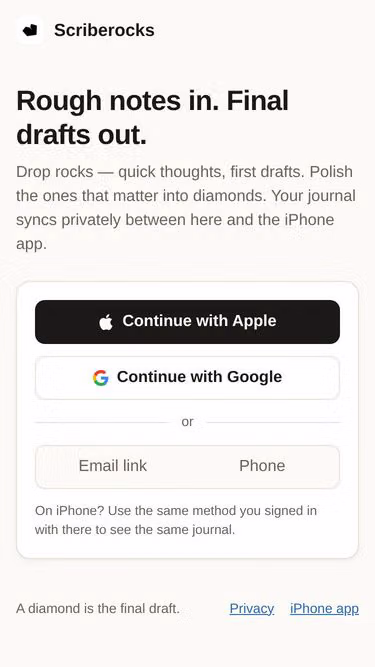 Screenshot of scribe.rocks