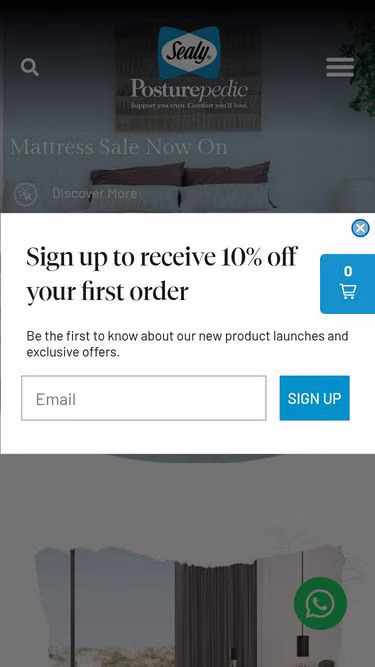 Screenshot of sealy.com.sg