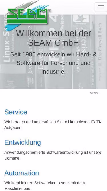 Screenshot of seam.de