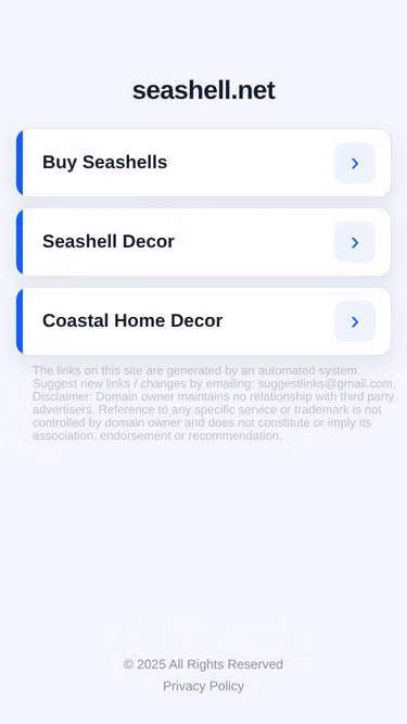Screenshot of seashell.net