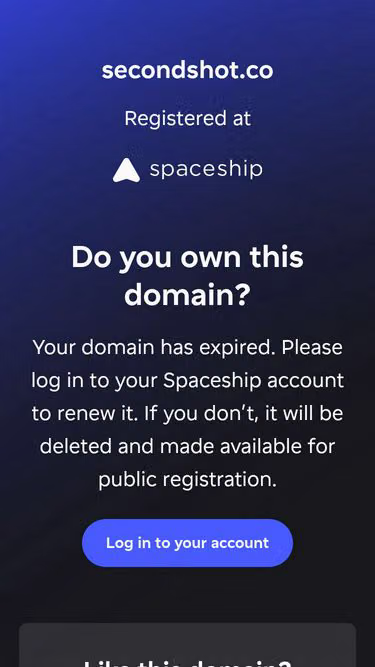 Screenshot of secondshot.co