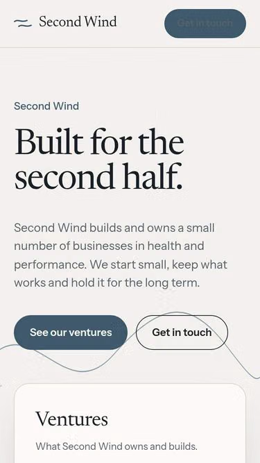 Screenshot of secondwind.dk