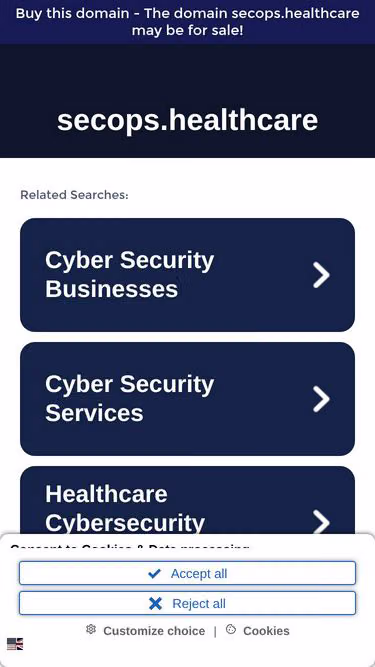 Screenshot of secops.healthcare