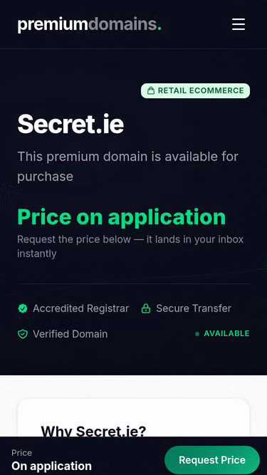 Screenshot of secret.ie