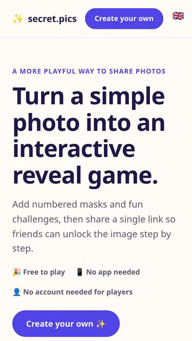 Screenshot of secret.pics