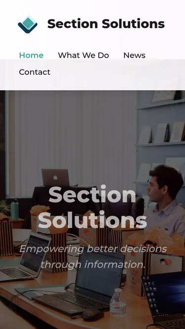 Screenshot of section.solutions