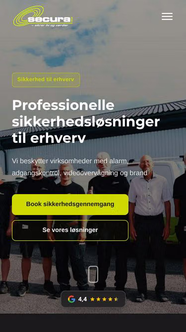 Screenshot of secura.dk