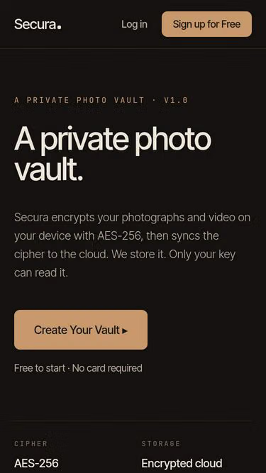 Screenshot of secura.photos