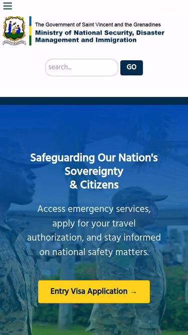 Screenshot of security.gov.vc