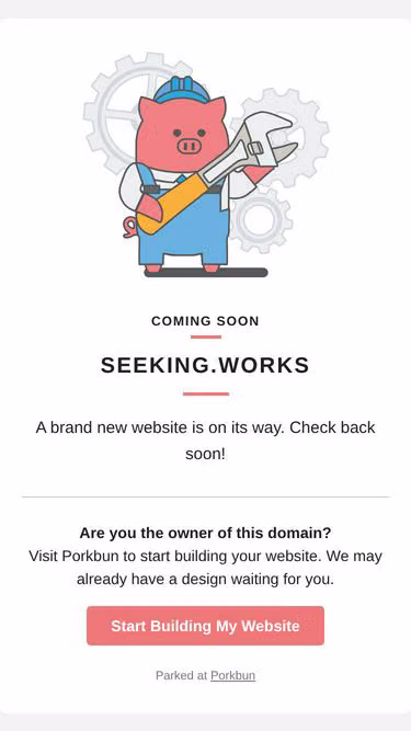 Screenshot of seeking.works