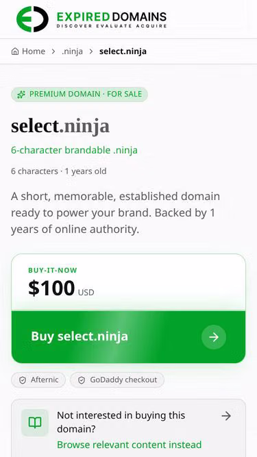 Screenshot of select.ninja