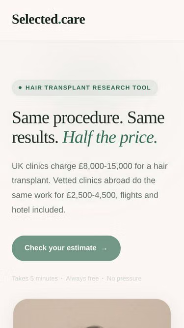 Screenshot of selected.care
