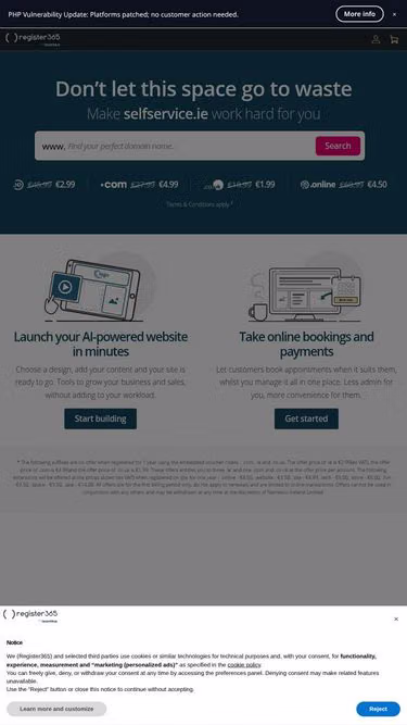 Screenshot of selfservice.ie