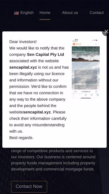 Screenshot of sen.capital