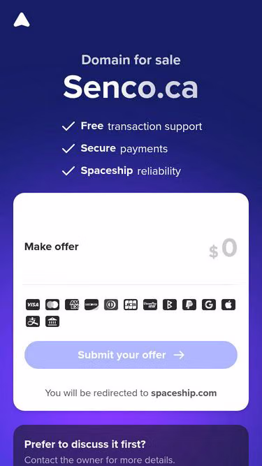Screenshot of senco.ca