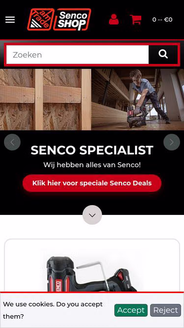 Screenshot of senco.nu