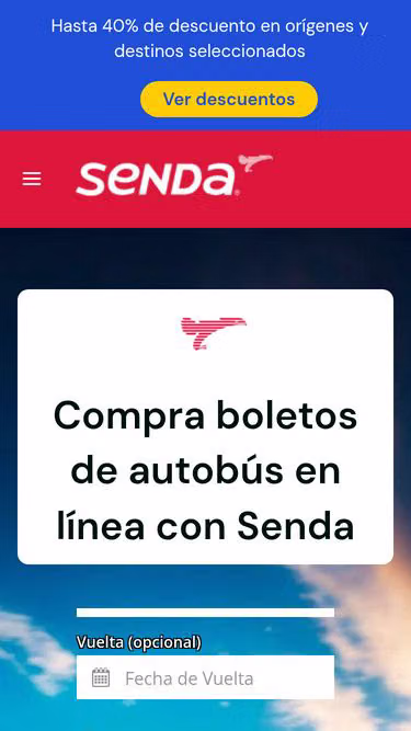 Screenshot of senda.com.mx