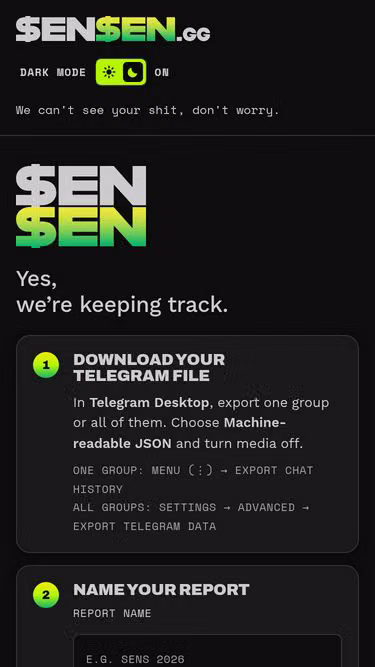 Screenshot of sensen.gg