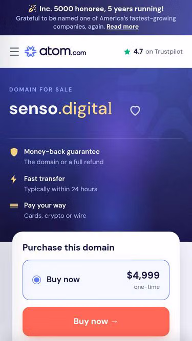 Screenshot of senso.digital