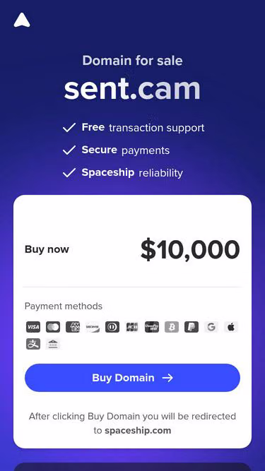 Screenshot of sent.cam