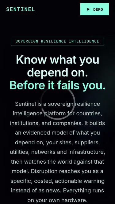 Screenshot of sentinel.info