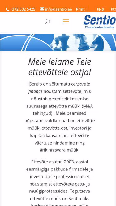 Screenshot of sentio.ee