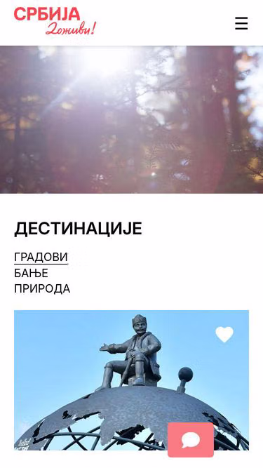 Screenshot of serbia.travel