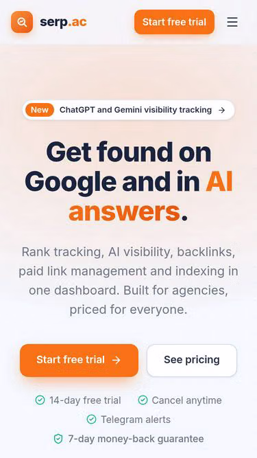 Screenshot of serp.ac
