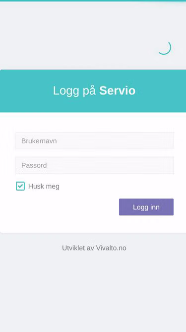 Screenshot of servio.no