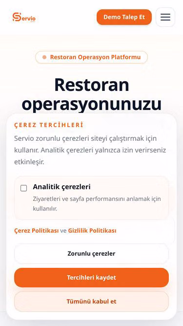 Screenshot of servio.tr