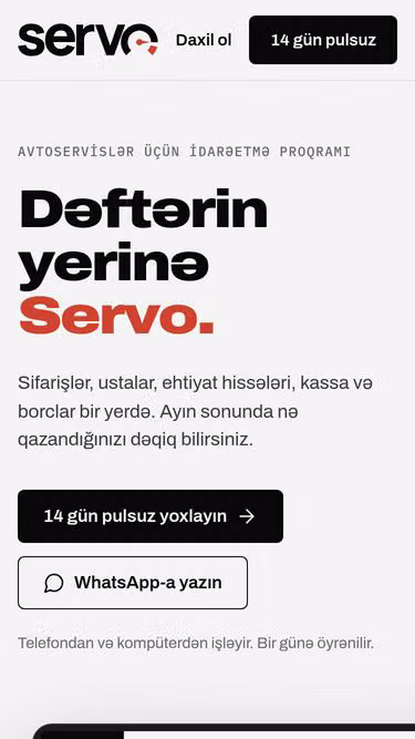 Screenshot of servo.az