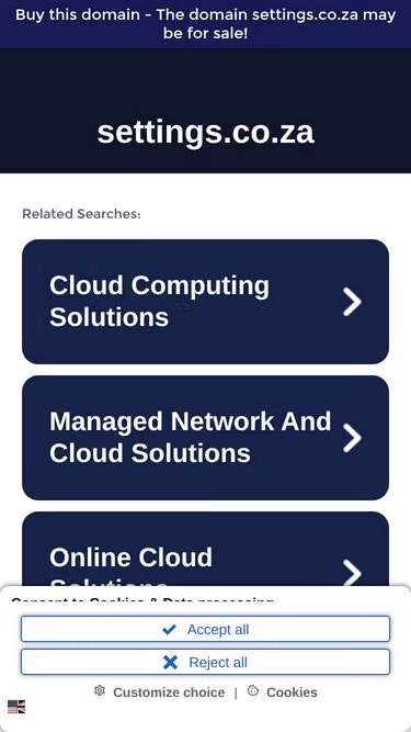 Screenshot of settings.co.za