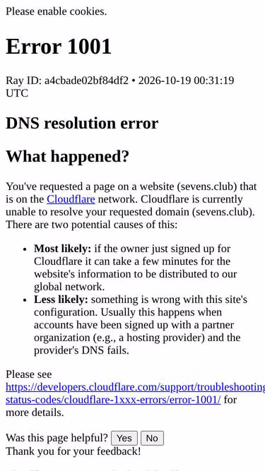 Screenshot of sevens.club
