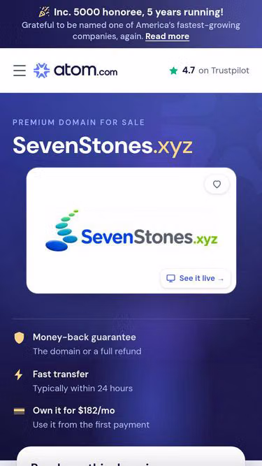 Screenshot of sevenstones.xyz